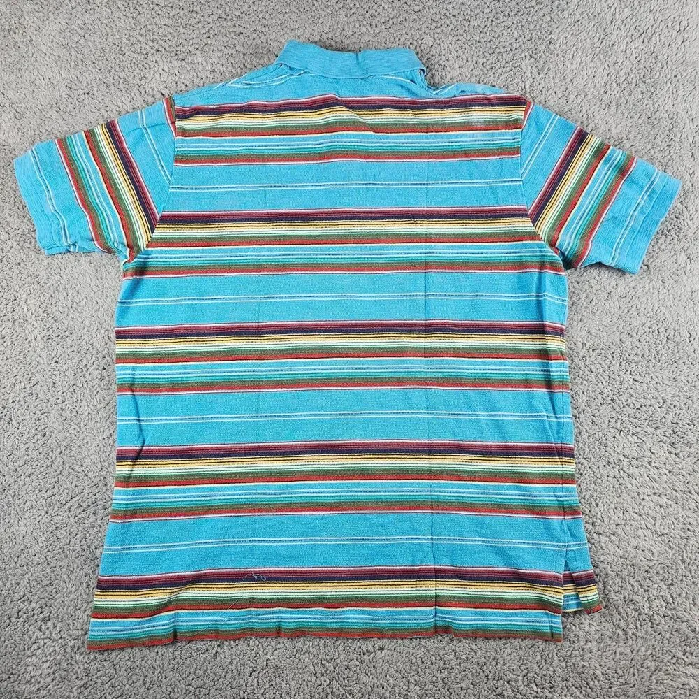 Vintage Polo Ralph Lauren Shirt Mens XXL Blue Striped Short Sleeve Preppy Casual